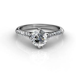 Leona "Fate" 18k Wht Gold Swarovski Ring sz 7 new